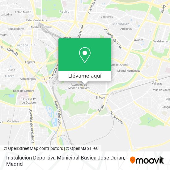 Mapa Instalación Deportiva Municipal Básica José Durán