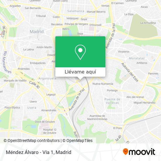 Mapa Méndez Álvaro - Vía 1