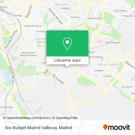Mapa Ibis Budget Madrid Vallecas