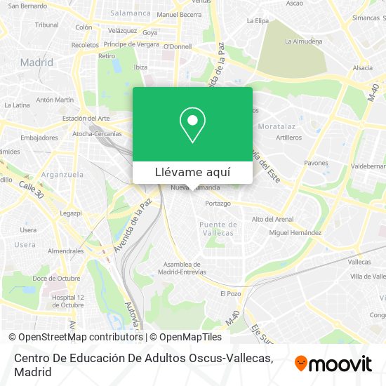 Mapa Centro De Educación De Adultos Oscus-Vallecas