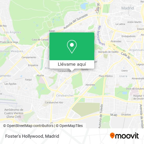 Mapa Foster's Hollywood
