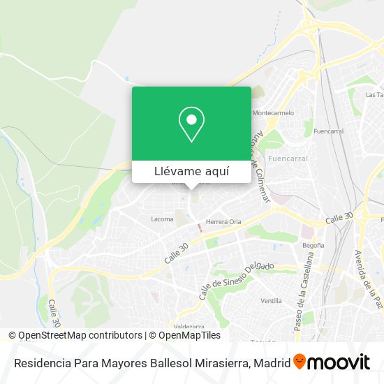 Mapa Residencia Para Mayores Ballesol Mirasierra