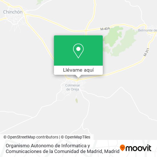 Mapa Organismo Autonomo de Informatica y Comunicaciones de la Comunidad de Madrid