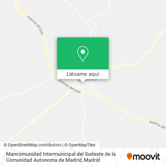 Mapa Mancomunidad Intermunicipal del Sudeste de la Comunidad Autonoma de Madrid