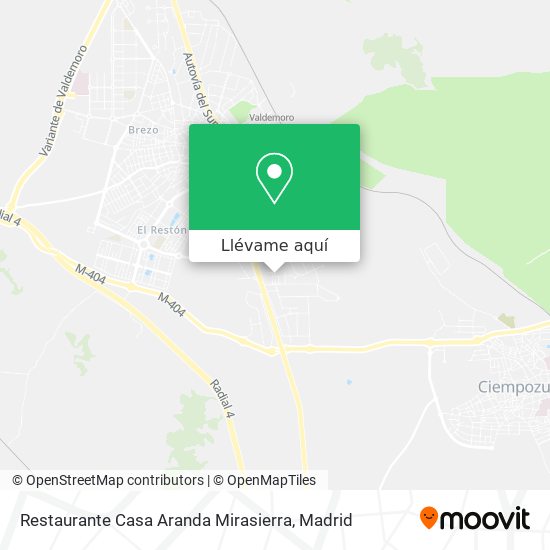 Mapa Restaurante Casa Aranda Mirasierra