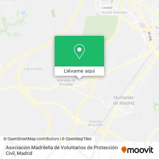 Mapa Asociación Madrileña de Voluntarios de Protección Civil