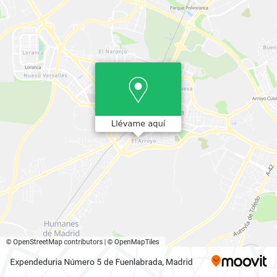 Mapa Expendeduria Número 5 de Fuenlabrada