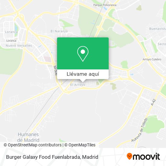 Mapa Burger Galaxy Food Fuenlabrada