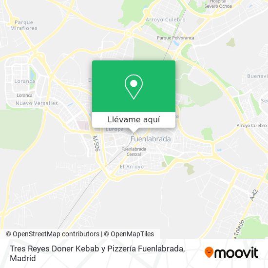 Mapa Tres Reyes Doner Kebab y Pizzería Fuenlabrada