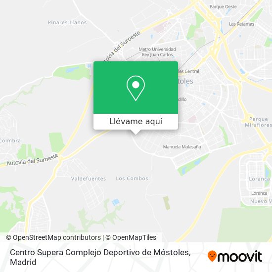 Mapa Centro Supera Complejo Deportivo de Móstoles