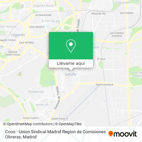 Mapa Ccoo - Union Sindical Madrid Region de Comisiones Obreras