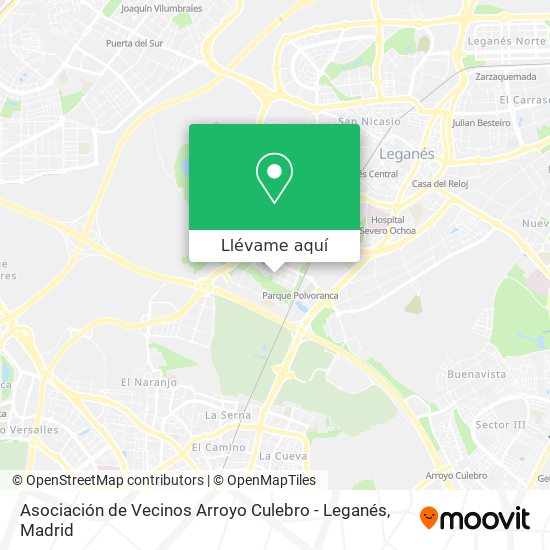 Mapa Asociación de Vecinos Arroyo Culebro - Leganés