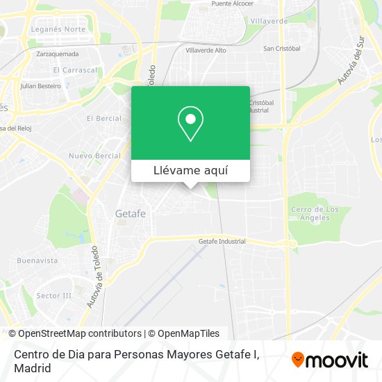 Mapa Centro de Dia para Personas Mayores Getafe I