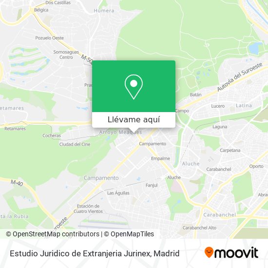 Mapa Estudio Juridico de Extranjeria Jurinex