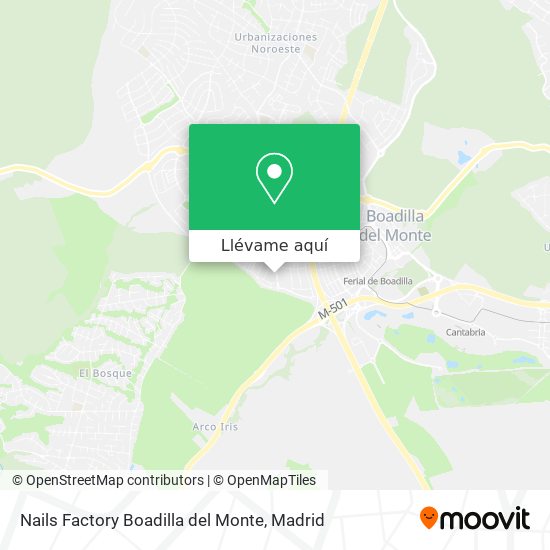 Mapa Nails Factory Boadilla del Monte