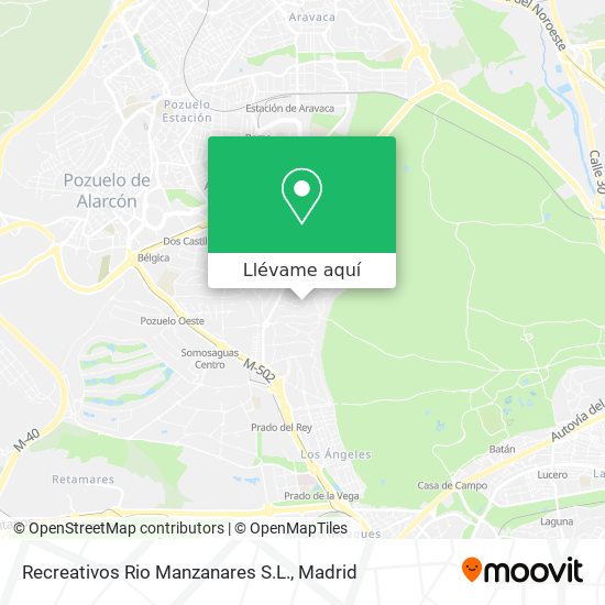 Mapa Recreativos Rio Manzanares S.L.