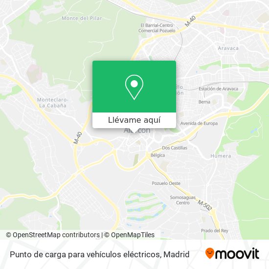 Mapa Punto de carga para vehículos eléctricos