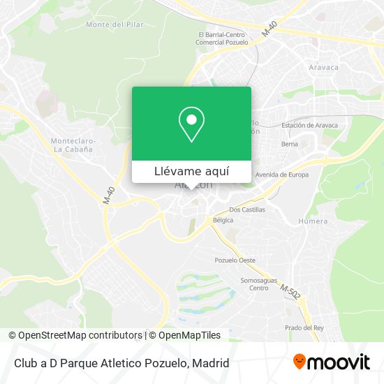 Mapa Club a D Parque Atletico Pozuelo