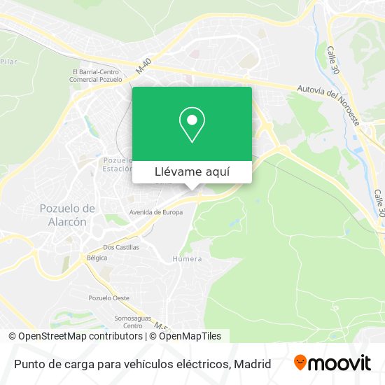 Mapa Punto de carga para vehículos eléctricos