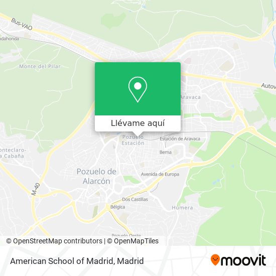 Mapa American School of Madrid