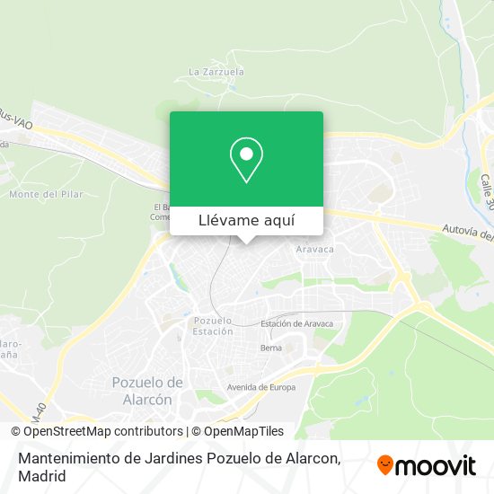 Mapa Mantenimiento de Jardines Pozuelo de Alarcon