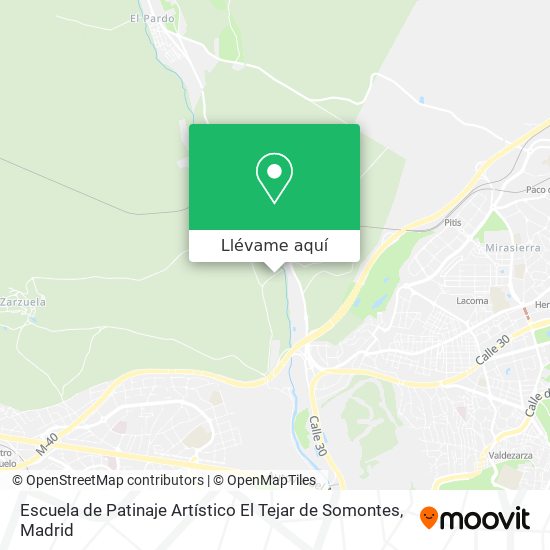 Mapa Escuela de Patinaje Artístico El Tejar de Somontes