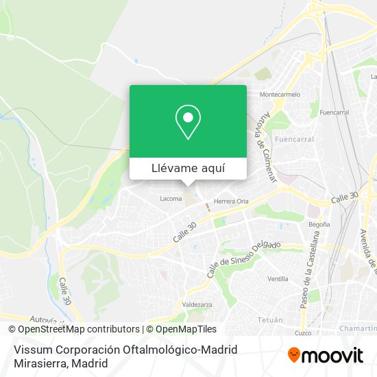 Mapa Vissum Corporación Oftalmológico-Madrid Mirasierra
