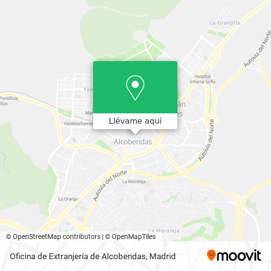 Mapa Oficina de Extranjería de Alcobendas