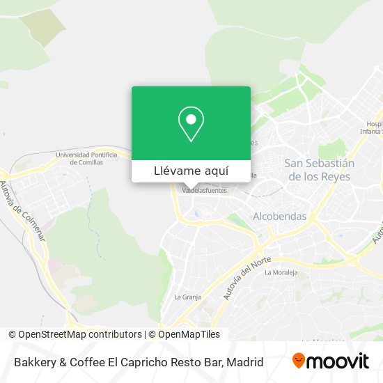 Mapa Bakkery & Coffee El Capricho Resto Bar