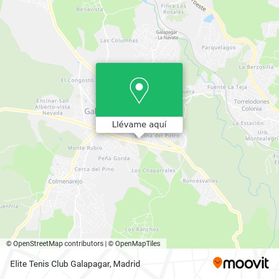 Mapa Elite Tenis Club Galapagar