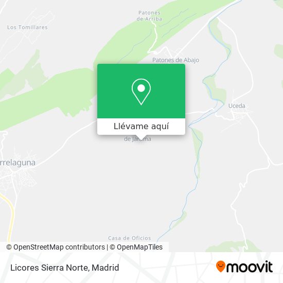 Mapa Licores Sierra Norte