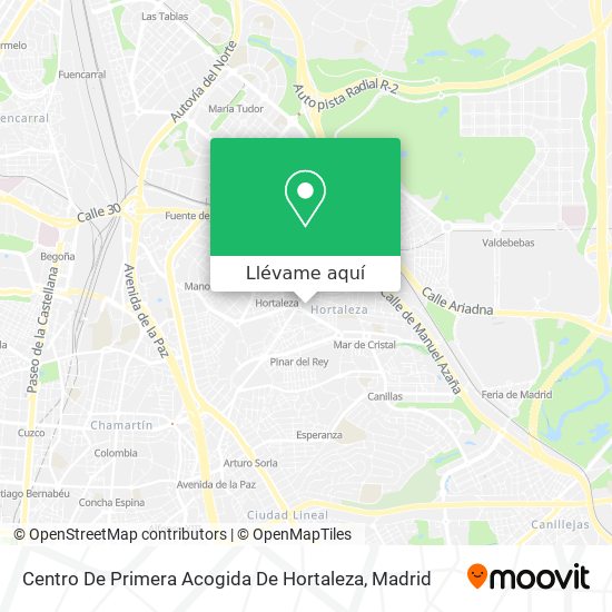 Mapa Centro De Primera Acogida De Hortaleza