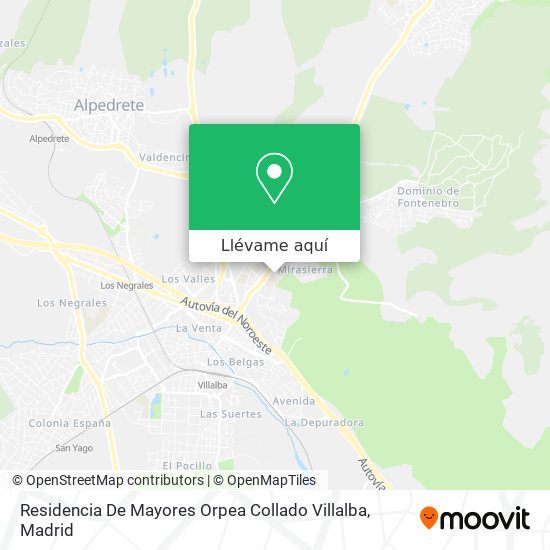 Mapa Residencia De Mayores Orpea Collado Villalba
