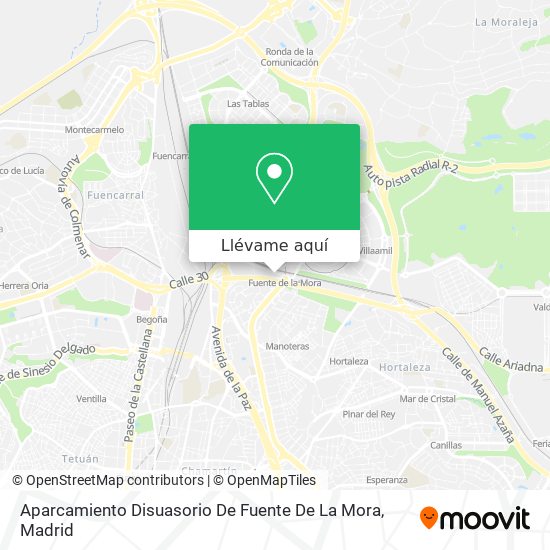 Mapa Aparcamiento Disuasorio De Fuente De La Mora