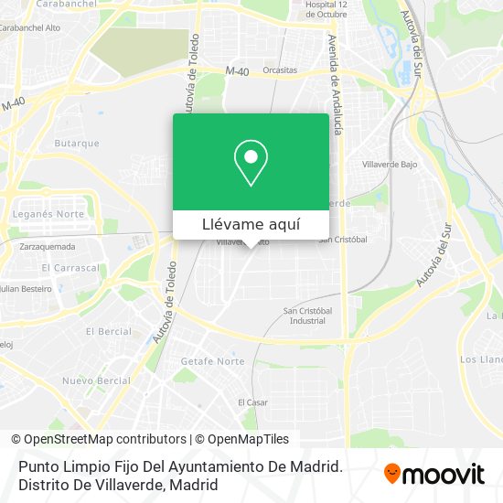Mapa Punto Limpio Fijo Del Ayuntamiento De Madrid. Distrito De Villaverde