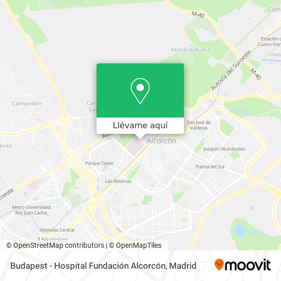 Mapa Budapest - Hospital Fundación Alcorcón
