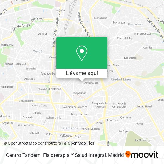 Mapa Centro Tandem. Fisioterapia Y Salud Integral