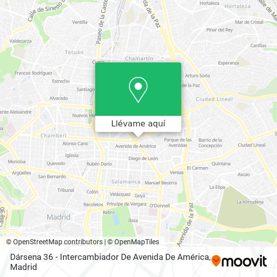 Mapa Dársena 36 - Intercambiador De Avenida De América