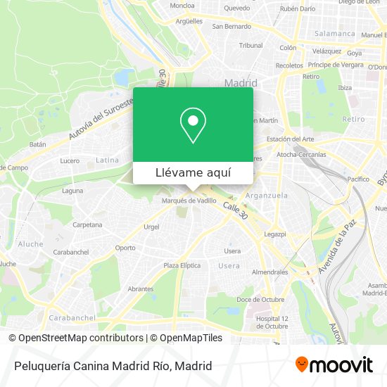 Mapa Peluquería Canina Madrid Río