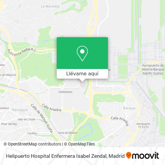 Mapa Helipuerto Hospital Enfermera Isabel Zendal