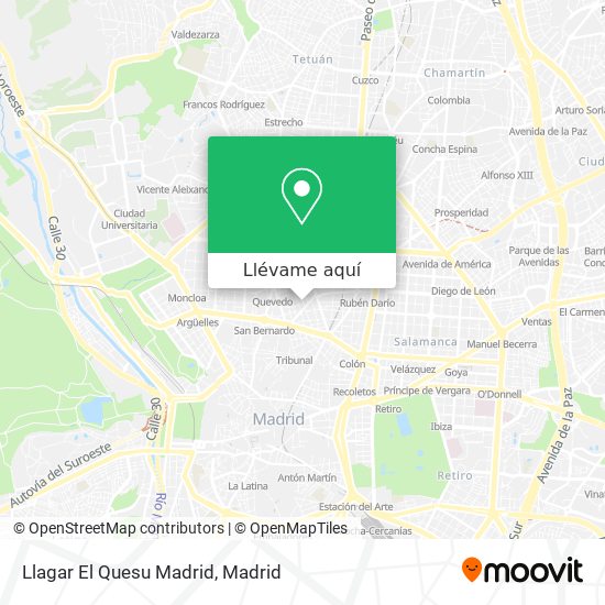 Mapa Llagar El Quesu Madrid