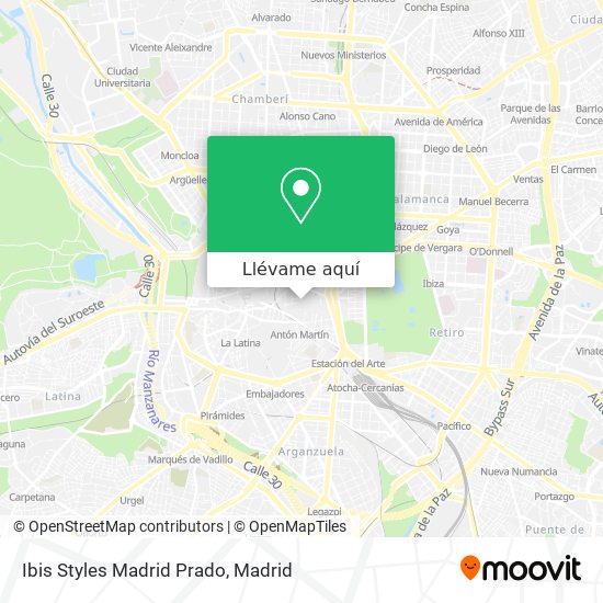 Mapa Ibis Styles Madrid Prado