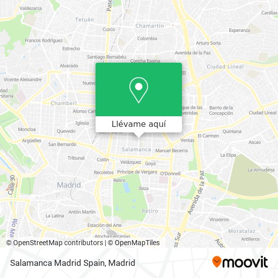 Mapa Salamanca Madrid Spain