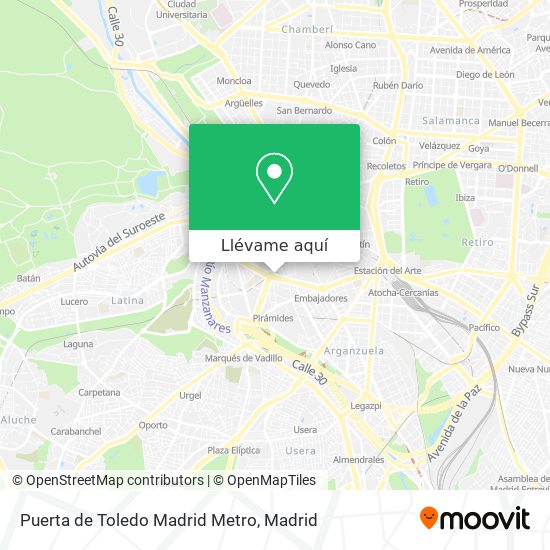 Mapa Puerta de Toledo Madrid Metro