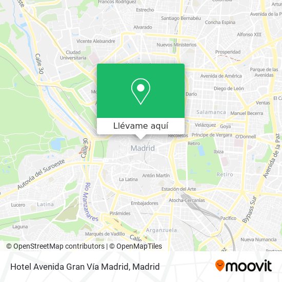 Mapa Hotel Avenida Gran Vía Madrid