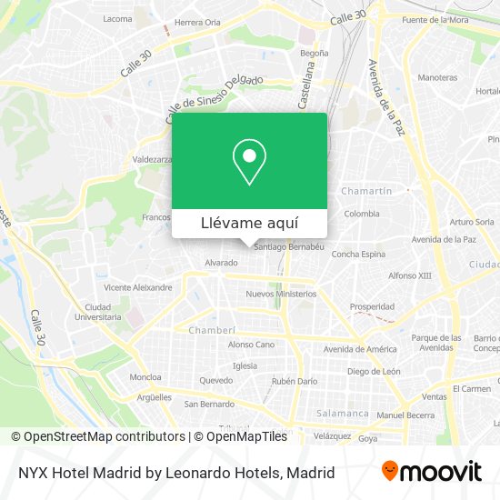 Mapa NYX Hotel Madrid by Leonardo Hotels