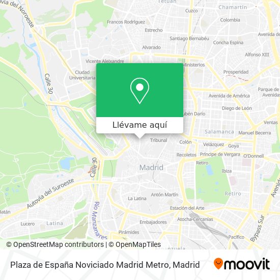 Mapa Plaza de España Noviciado Madrid Metro