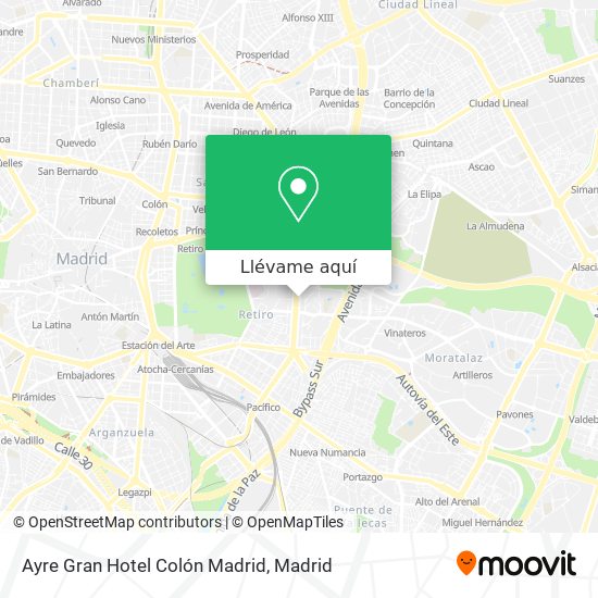 Mapa Ayre Gran Hotel Colón Madrid