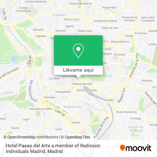 Mapa Hotel Paseo del Arte a member of Radisson Individuals Madrid