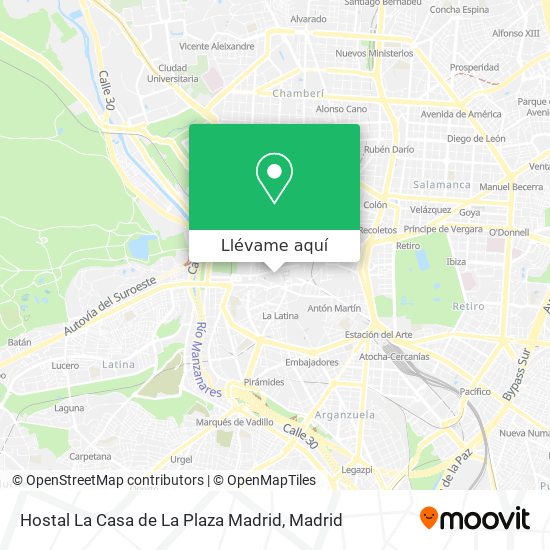 Mapa Hostal La Casa de La Plaza Madrid